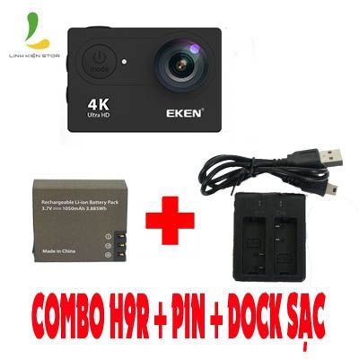 Combo Camera Hành Trình EKEN H9R Pin Dự Phòng Và Dock Sạc Đôi