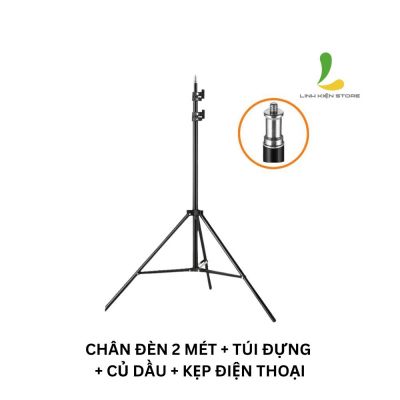 Chân Đèn 2 Mét + Túi Đựng + Củ Dầu + Kẹp Điện Thoại