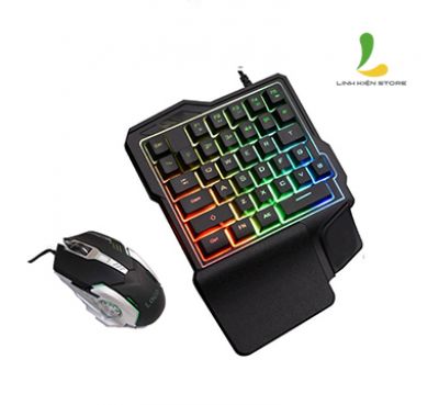 Combo Bàn phím giả cơ một tay GK103 + Chuột gaming V2