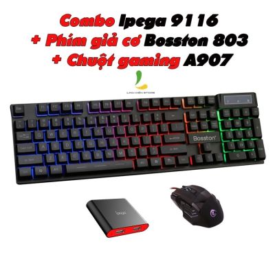 Combo Ipega 9116 + Phím giả cơ Bosston 803 + Chuột gaming A907