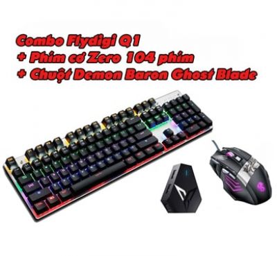 Combo Flydigi Q1 + Phím cơ Zero 104 phím + Chuột Demon Baron Ghost Blade