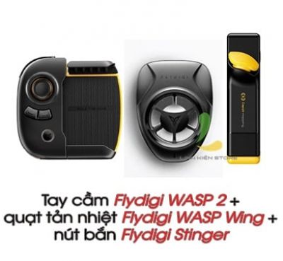 Combo tay cầm Flydigi WASP 2 + quạt tản nhiệt WASP Wing + Stinger phải