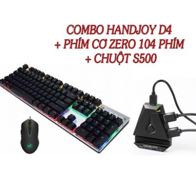 Combo Handjoy D4 + Phím cơ Zero 104 phím + Chuột S500