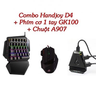 Combo Handjoy D4 + Phím cơ 1 tay GK100 + Chuột A907