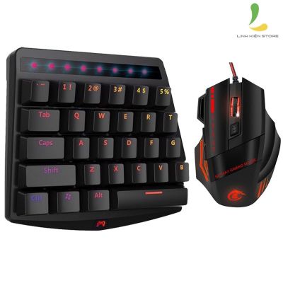 Combo Phím cơ một tay Handjoy K1 + Chuột Gaming A907