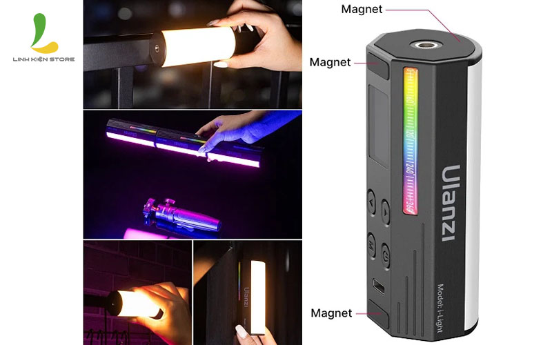 Dễ dàng điều chỉnh Đèn hỗ trợ ULANZI I-Light Magnetic RGB