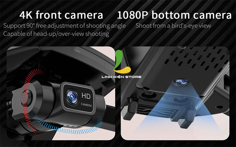 Camera 4K cho trải nghiệm ghi hình tuyệt vời Combo Flycam ZLRC SG108 Pro + 2 pin