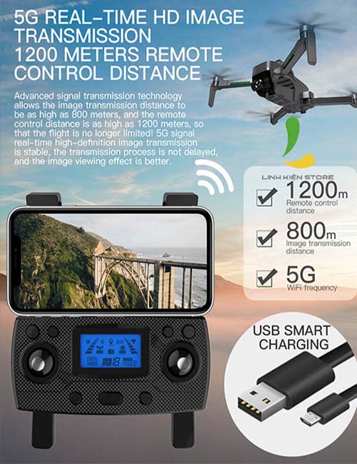 Hệ thống tay cầm điều khiển dễ dàng của Flycam ZLRC SG906 Pro 3 Max 