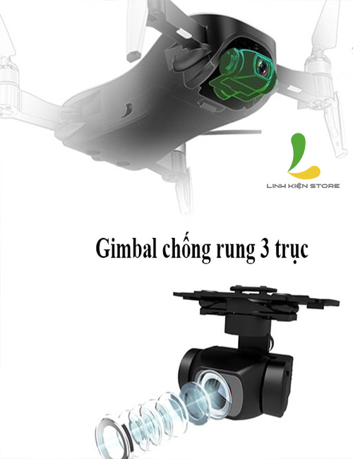 Camera HD 1080P kết hợp gimbal 3 trục của flycam tầm trung nên mua  