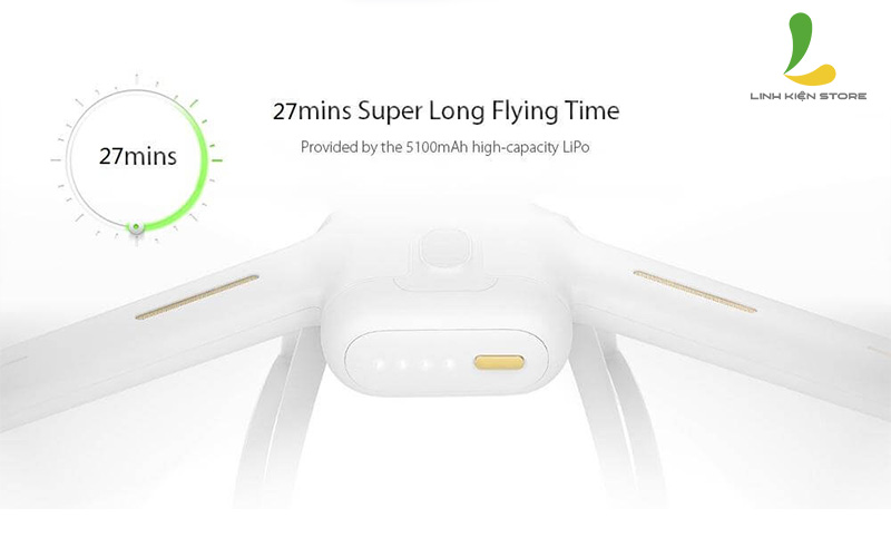 Thời gian bay lên đến 27 phút của Flycam Xiaomi Mi Drone 4K 