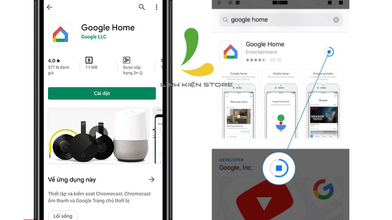 Cài đặt ứng dụng Google Home
