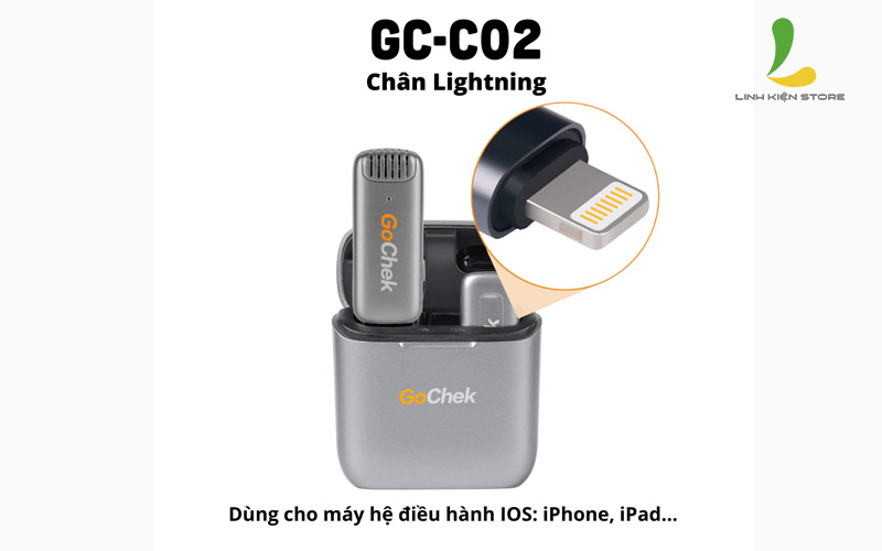Cổng cắm Lightning Micro thu âm không dây GoChek C02