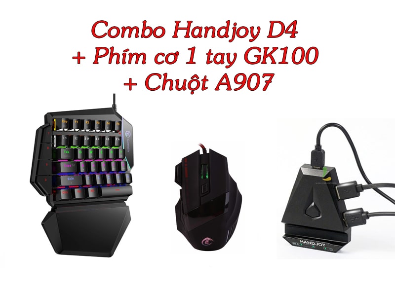 Combo Handjoy D4 + Phím cơ 1 tay GK100 + Chuột A907