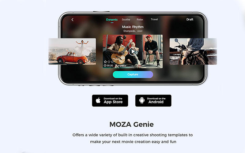Ứng dụng cải tiến Moza Genie của gimbal điện thoại Moza mini S